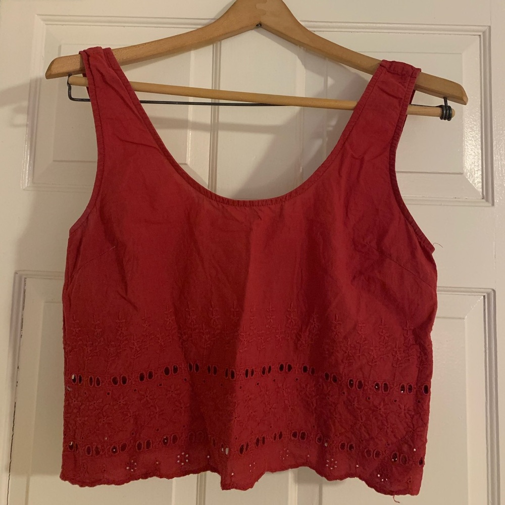 Eyelet Cropped Top